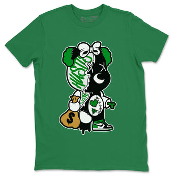 Air Jordan 1 Celtics unique Halloween sneaker tee Stitched Hustle Bear Sneaker Tees Air Jordan 1 High OG Celtics Sneaker Release Tees Unisex Shirts Kelly Green 2