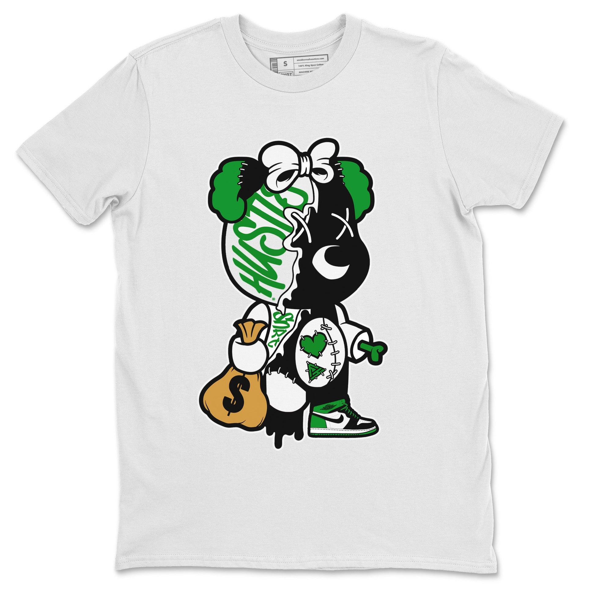 Air Jordan 1 Celtics unique Halloween sneaker tee Stitched Hustle Bear Sneaker Tees Air Jordan 1 High OG Celtics Sneaker Release Tees Unisex Shirts White 2