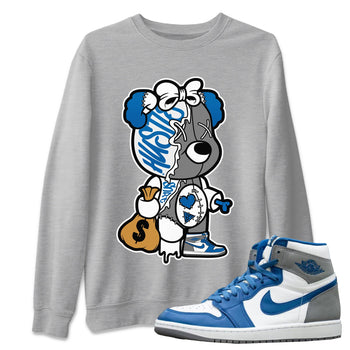 Jordan 1 True Blue unique Halloween sneaker tee Stitched Hustle Bear Sneaker Tees Jordan 1 True Blue Sneaker Release Tees Unisex Shirts