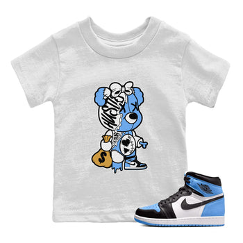 Air Jordan 1 Retro High OG UNC Toe shirt to match jordans Stitched Hustle Bear sneaker tees UNC Toe 1s SNRT Sneaker Release Tees Baby Toddler White 1 T-Shirt