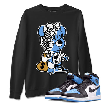 Air Jordan 1 Retro High OG UNC Toe shirt to match jordans Stitched Hustle Bear sneaker tees UNC Toe 1s SNRT Sneaker Release Tees Unisex Black 1 T-Shirt