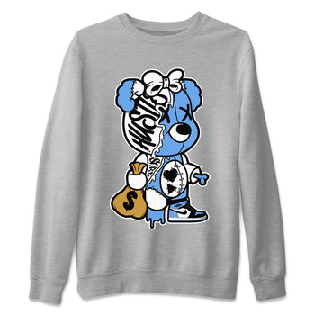 Air Jordan 1 Retro High OG UNC Toe shirt to match jordans Stitched Hustle Bear sneaker tees UNC Toe 1s SNRT Sneaker Release Tees Unisex Heather Grey 1 T-Shirt