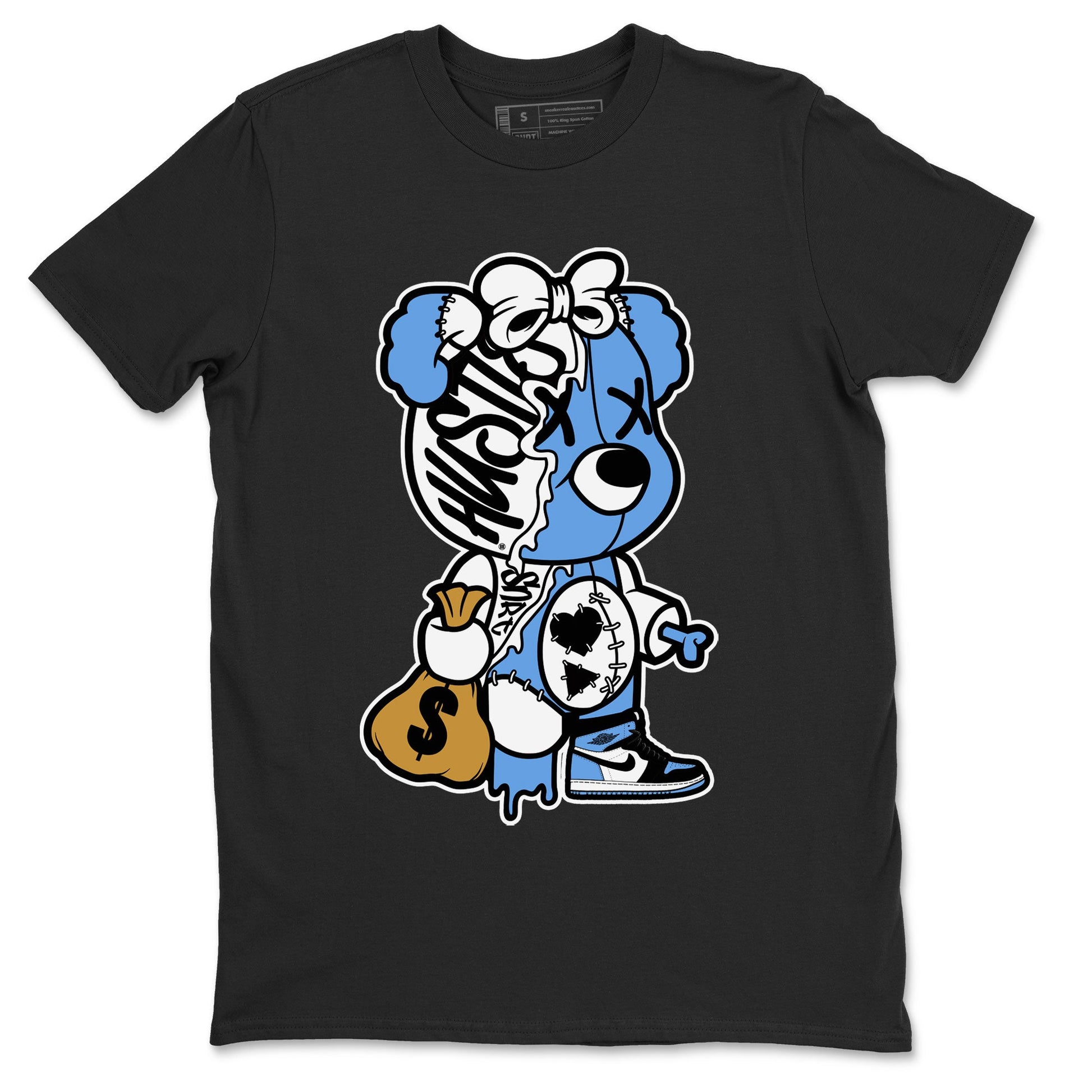Air Jordan 1 Retro High OG UNC Toe shirt to match jordans Stitched Hustle Bear sneaker tees UNC Toe 1s SNRT Sneaker Release Tees Unisex Black 2 T-Shirt