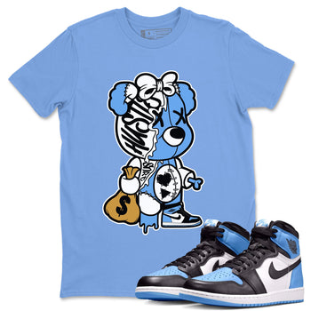 Air Jordan 1 Retro High OG UNC Toe shirt to match jordans Stitched Hustle Bear sneaker tees UNC Toe 1s SNRT Sneaker Release Tees Unisex Carolina Blue 1 T-Shirt