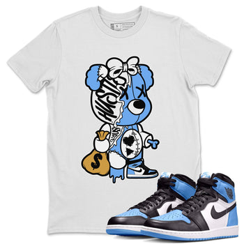 Air Jordan 1 Retro High OG UNC Toe shirt to match jordans Stitched Hustle Bear sneaker tees UNC Toe 1s SNRT Sneaker Release Tees Unisex White 1 T-Shirt
