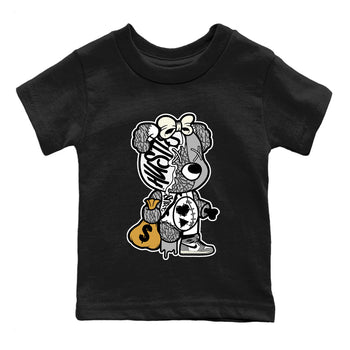 Jordan 1 White Cement unique Halloween sneaker tee Stitched Hustle Bear Sneaker Tees Jordan 1 White Cement Sneaker Release Tees Kids Shirts