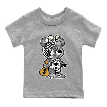 Jordan 1 White Cement unique Halloween sneaker tee Stitched Hustle Bear Sneaker Tees Jordan 1 White Cement Sneaker Release Tees Kids Shirts