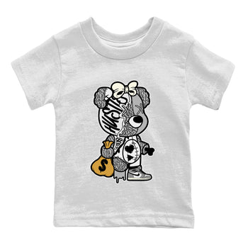 Jordan 1 White Cement unique Halloween sneaker tee Stitched Hustle Bear Sneaker Tees Jordan 1 White Cement Sneaker Release Tees Kids Shirts