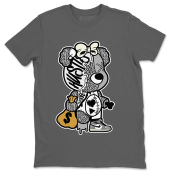 Jordan 1 White Cement unique Halloween sneaker tee Stitched Hustle Bear Sneaker Tees Jordan 1 White Cement Sneaker Release Tees Unisex Shirts
