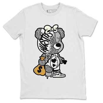 Jordan 1 White Cement unique Halloween sneaker tee Stitched Hustle Bear Sneaker Tees Jordan 1 White Cement Sneaker Release Tees Unisex Shirts