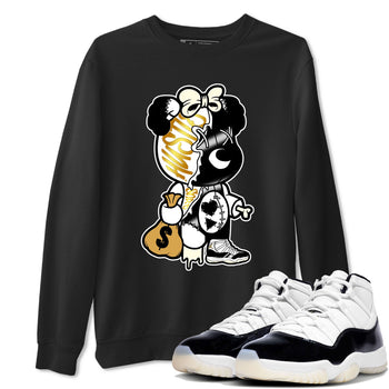 11s Gratitude shirt to match jordans Stitched Hustle Bear sneaker tees Air Jordan 11 Retro Gratitude SNRT Sneaker Release Tees Cotton Sneaker Tee Black 1 T-Shirt