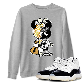 11s Gratitude shirt to match jordans Stitched Hustle Bear sneaker tees Air Jordan 11 Retro Gratitude SNRT Sneaker Release Tees Cotton Sneaker Tee Heather Grey 1 T-Shirt