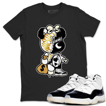 11s Gratitude shirt to match jordans Stitched Hustle Bear sneaker tees Air Jordan 11 Retro Gratitude SNRT Sneaker Release Tees Cotton Sneaker Tee Black 1 T-Shirt