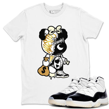 11s Gratitude shirt to match jordans Stitched Hustle Bear sneaker tees Air Jordan 11 Retro Gratitude SNRT Sneaker Release Tees Cotton Sneaker Tee White 1 T-Shirt