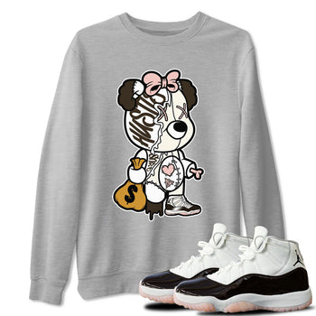 Jordan 11 WMNS Neapolitan sneaker shirt to match jordans Stitched Hustle Bear sneaker tees Air Jordan 11 Neapolitan SNRT Sneaker Release Tees Cotton Sneaker Tee Heather Grey 1 T-Shirt