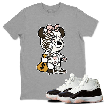 Jordan 11 WMNS Neapolitan sneaker shirt to match jordans Stitched Hustle Bear sneaker tees Air Jordan 11 Neapolitan SNRT Sneaker Release Tees Cotton Sneaker Tee Heather Grey 1 T-Shirt