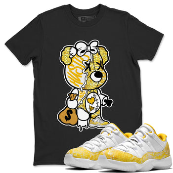 Air Jordan 11 Yellow Python unique Halloween sneaker tee Stitched Hustle Bear Sneaker Tees Air Jordan 11 Yellow Snakeskin Sneaker Release Tees Unisex Shirts Black 1