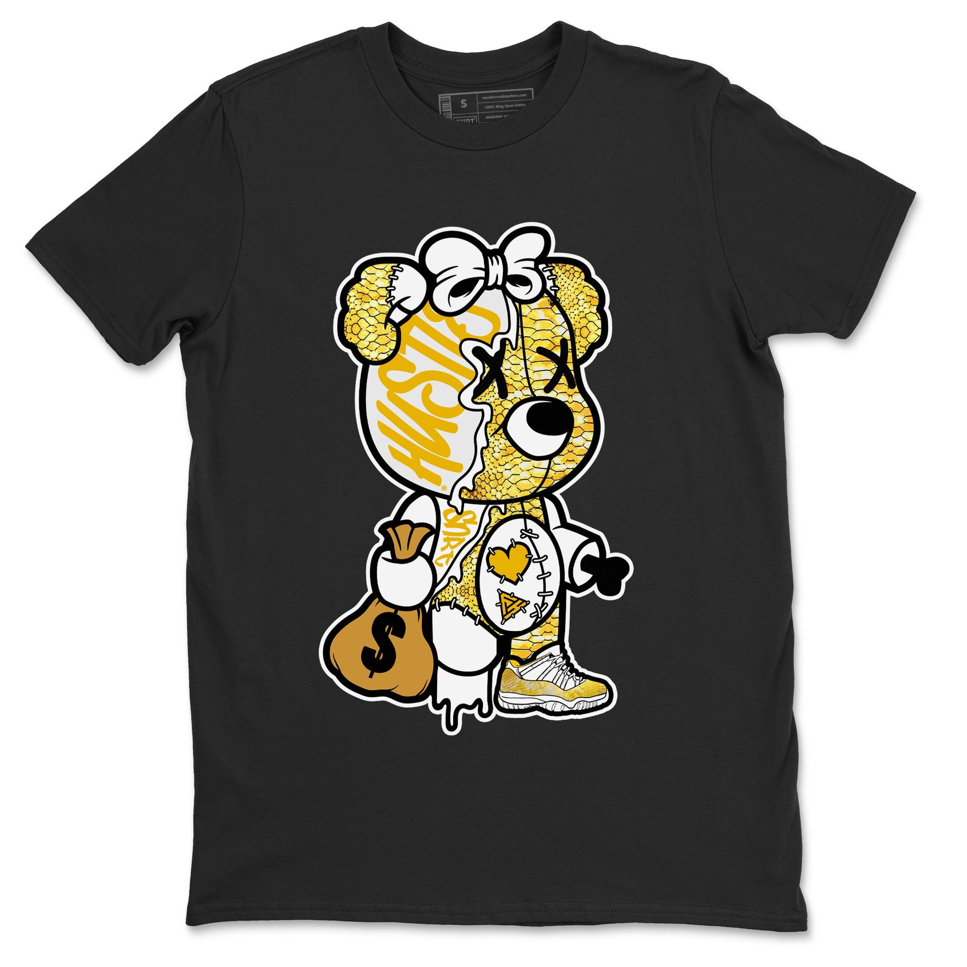 Air Jordan 11 Yellow Python unique Halloween sneaker tee Stitched Hustle Bear Sneaker Tees Air Jordan 11 Yellow Snakeskin Sneaker Release Tees Unisex Shirts Black 2
