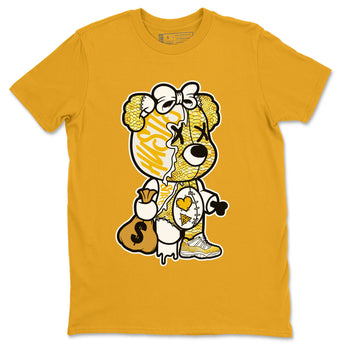 Air Jordan 11 Yellow Python unique Halloween sneaker tee Stitched Hustle Bear Sneaker Tees Air Jordan 11 Yellow Snakeskin Sneaker Release Tees Unisex Shirts Gold 2