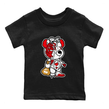 12s Cherry unique Halloween sneaker tee Stitched Hustle Bear Sneaker Tees Air Jordan 12 Cherry Sneaker Release Tees Kids Shirts Black 2