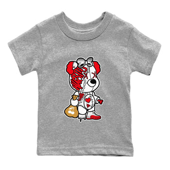 12s Cherry unique Halloween sneaker tee Stitched Hustle Bear Sneaker Tees Air Jordan 12 Cherry Sneaker Release Tees Kids Shirts Heather Grey 2