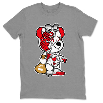 12s Cherry unique Halloween sneaker tee Stitched Hustle Bear Sneaker Tees Air Jordan 12 Cherry Sneaker Release Tees Unisex Shirts Heather Grey 2