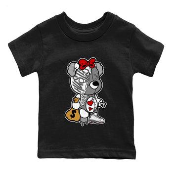 Air Jordan 13 Wolf Grey unique Halloween sneaker tee Stitched Hustle Bear Sneaker Tees Air Jordan 13 Retro Wolf Grey T-Shirt Kids Shirts Black 2