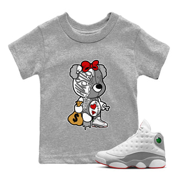 Air Jordan 13 Wolf Grey unique Halloween sneaker tee Stitched Hustle Bear Sneaker Tees Air Jordan 13 Retro Wolf Grey T-Shirt Kids Shirts Heather Grey 1