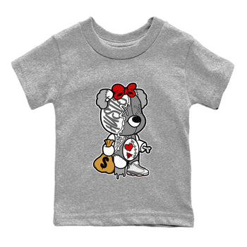 Air Jordan 13 Wolf Grey unique Halloween sneaker tee Stitched Hustle Bear Sneaker Tees Air Jordan 13 Retro Wolf Grey T-Shirt Kids Shirts Heather Grey 2