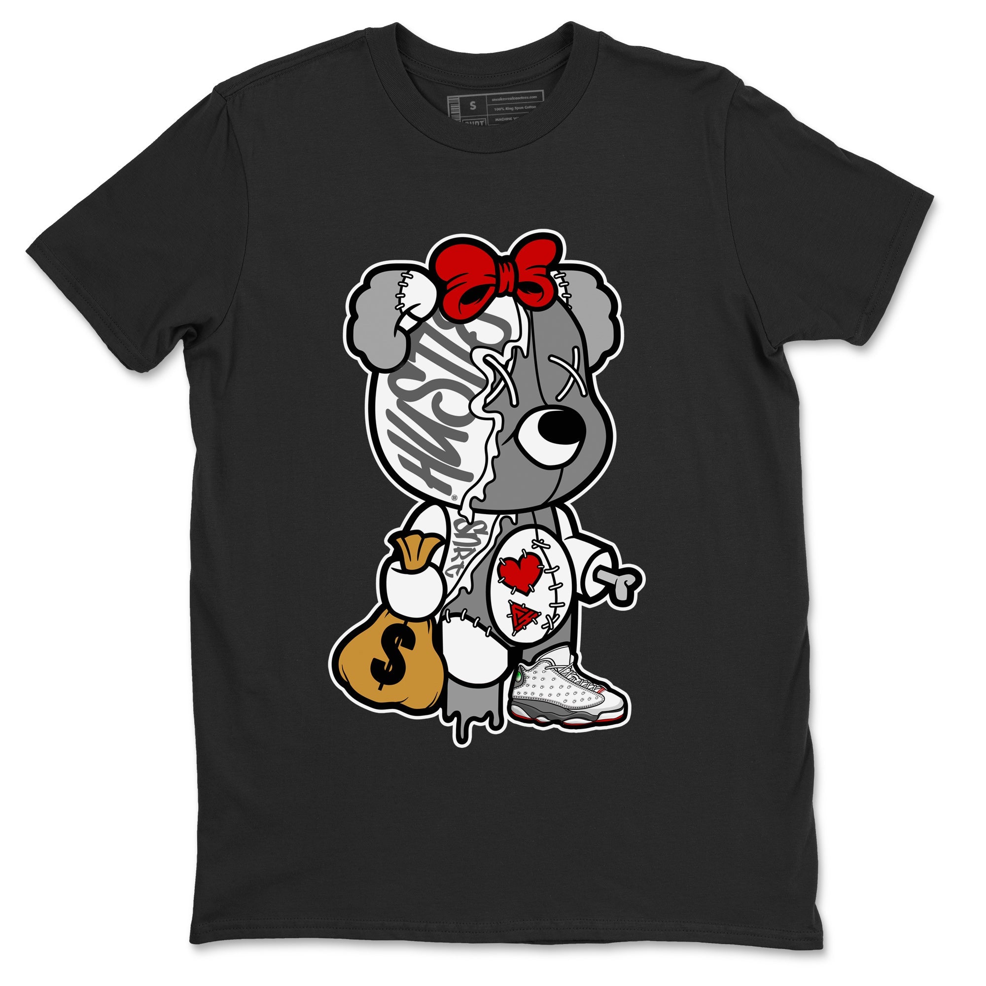 Air Jordan 13 Wolf Grey unique Halloween sneaker tee Stitched Hustle Bear Sneaker Tees Air Jordan 13 Retro Wolf Grey T-Shirt Unisex Shirts Black 2