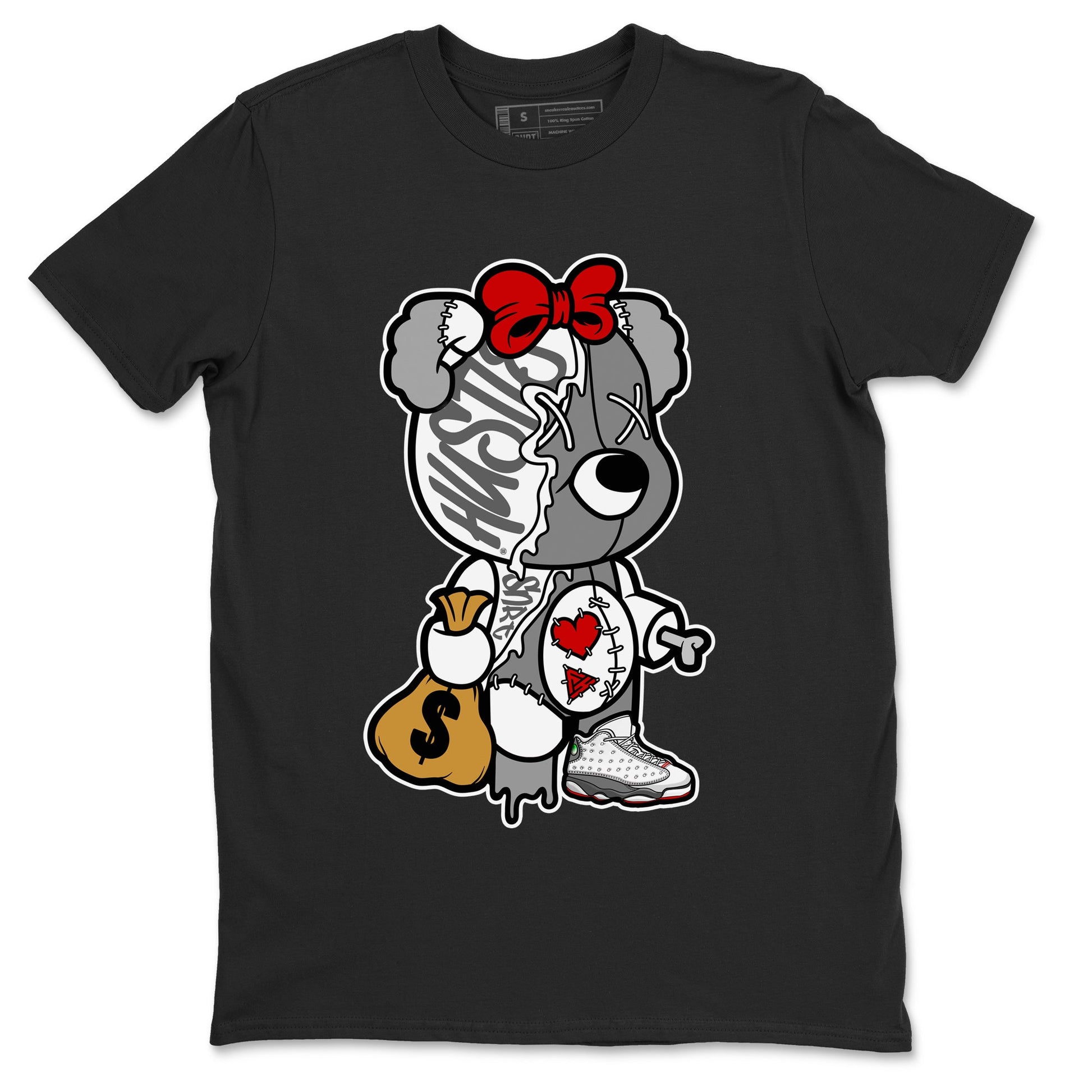 Air Jordan 13 Wolf Grey unique Halloween sneaker tee Stitched Hustle Bear Sneaker Tees Air Jordan 13 Retro Wolf Grey T-Shirt Unisex Shirts Black 2