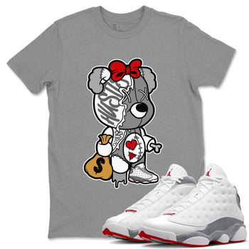 Air Jordan 13 Wolf Grey Stitched Hustle Bear Crew Neck Sneaker Tees Air Jordan 13 Wolf Grey Sneaker T-Shirts Size Chart