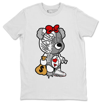 Air Jordan 13 Wolf Grey unique Halloween sneaker tee Stitched Hustle Bear Sneaker Tees Air Jordan 13 Retro Wolf Grey T-Shirt Unisex Shirts White 2