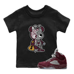 AJ5 Burgundy shirt to match jordans Stitched Hustle Bear sneaker tees Air Jordan 5 Burgundy SNRT Sneaker Release Tees Baby Toddler Black 1 T-Shirt