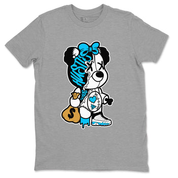AJ9 Powder Blue shirt to match jordans Stitched Hustle Bear sneaker tees Air Jordan 9 Powder Blue SNRT Sneaker Release Tees unisex cotton Heather Grey 2 crew neck shirt