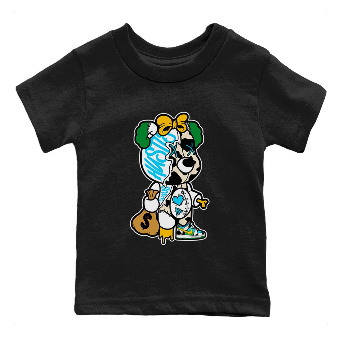 Dunk Chunky Dunky Tee Stitched Hustle Bear Sneaker Tees Dunk Chunky Dunky Sneaker Release Tees Kids Shirts Black 2