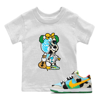 Dunk Chunky Dunky Tee Stitched Hustle Bear Sneaker Tees Dunk Chunky Dunky Sneaker Release Tees Kids Shirts White 1