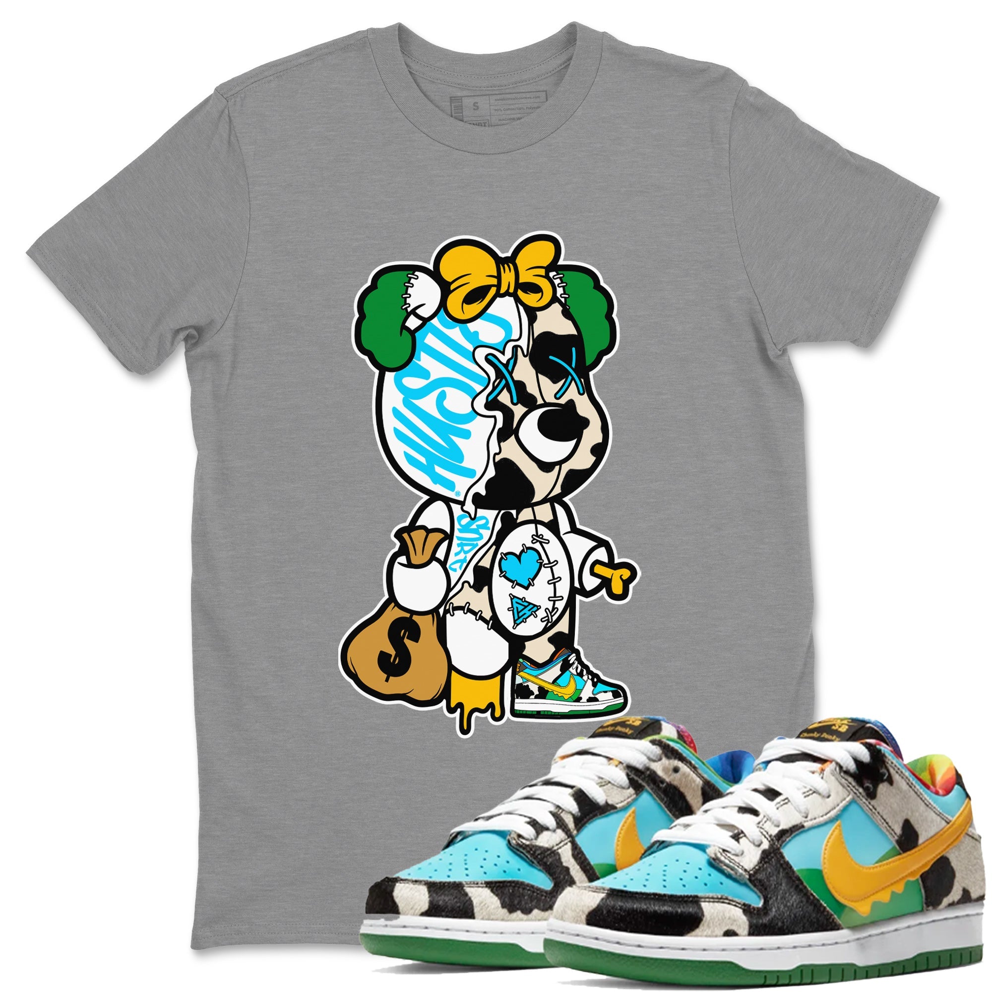 Dunk Chunky Dunky Tee Stitched Hustle Bear Sneaker Tees Dunk Chunky Dunky Sneaker Release Tees Unisex Shirts Heather Grey 1