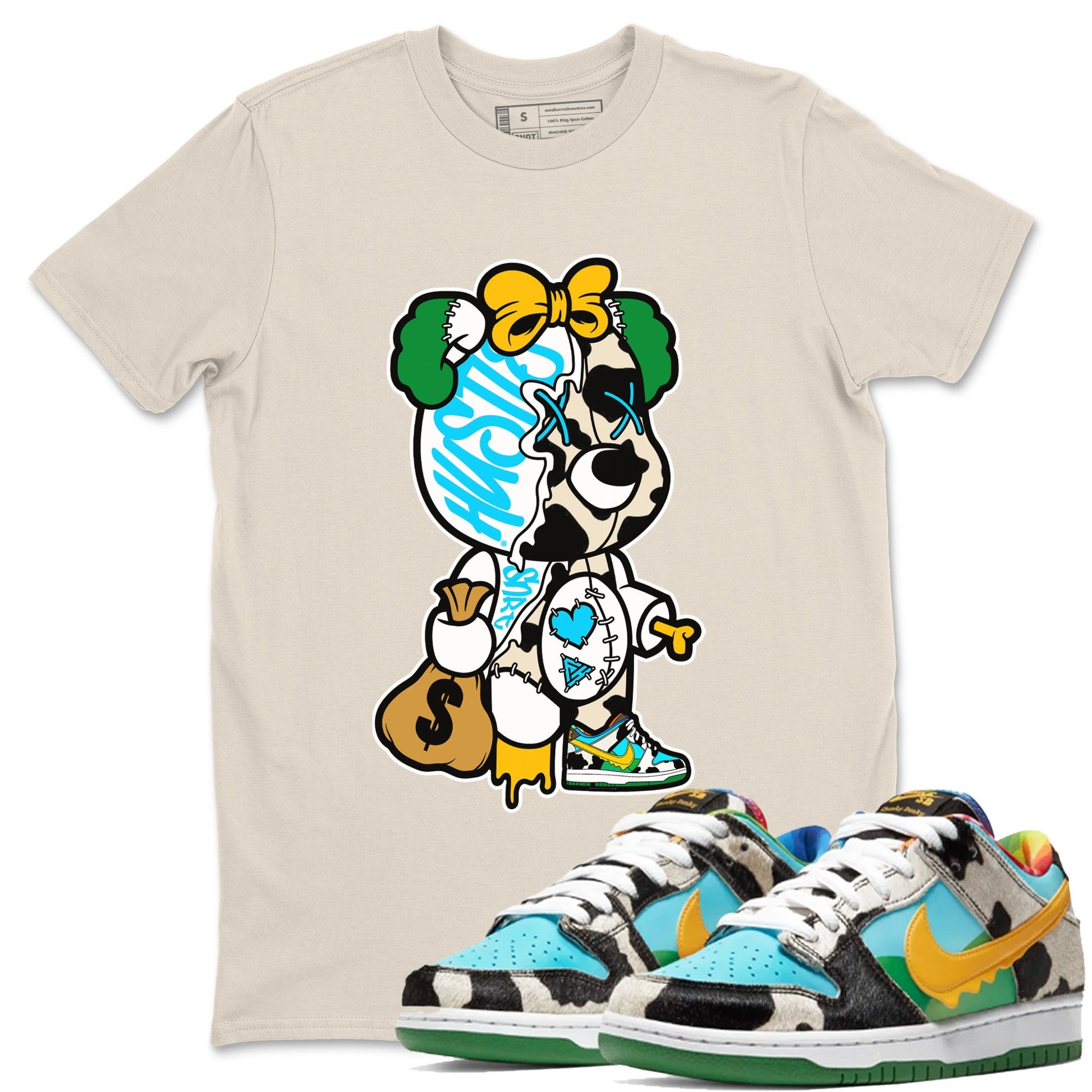Dunk Chunky Dunky Tee Stitched Hustle Bear Sneaker Tees Dunk Chunky Dunky Sneaker Release Tees Unisex Shirts Natural 1