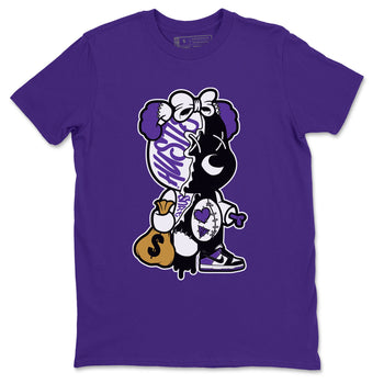 Stitched Hustle Bear unique Halloween sneaker tee to Court Purple Dunks street fashion brand for shirts to match Jordans SNRT Sneaker Tees Dunk Low Court Purple unisex t-shirt Purple 2 unisex shirt