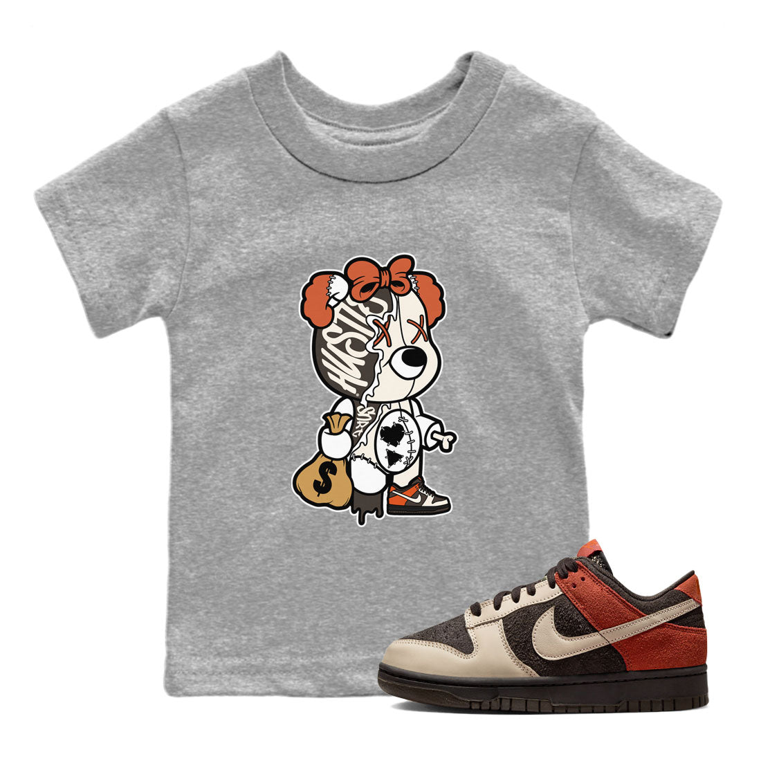 Nike Dunk Low Red Panda shirt to match jordans Stitched Hustle Bear sneaker tees Dunk Red Panda SNRT Sneaker Release Tees Baby Toddler Heather Grey 1 T-Shirt