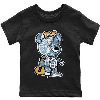 Jordan 1 Denim unique Halloween sneaker tee Stitched Hustle Bear Sneaker Tees Jordan 1 Denim Sneaker Release Tees Kids Shirts