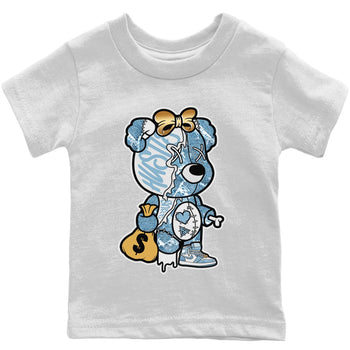 Jordan 1 Denim unique Halloween sneaker tee Stitched Hustle Bear Sneaker Tees Jordan 1 Denim Sneaker Release Tees Kids Shirts