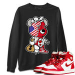 Jordan 1 Newstalgia Sneaker Match Tees Stitched Hustle Bear Sneaker Tees Jordan 1 Newstalgia Sneaker Release Tees Unisex Shirts