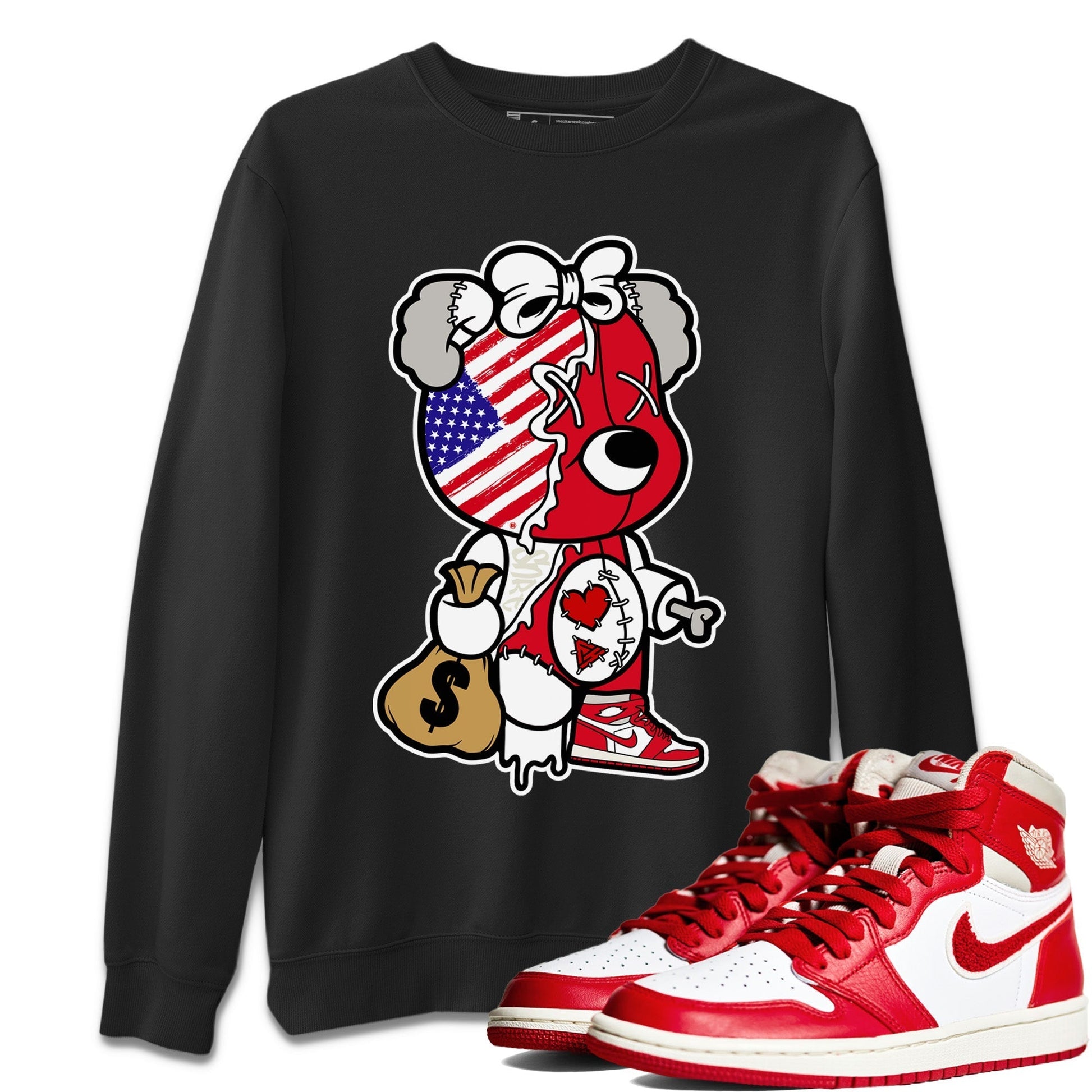 Jordan 1 Newstalgia Sneaker Match Tees Stitched Hustle Bear Sneaker Tees Jordan 1 Newstalgia Sneaker Release Tees Unisex Shirts