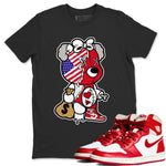 Jordan 1 Newstalgia Sneaker Match Tees Stitched Hustle Bear Sneaker Tees Jordan 1 Newstalgia Sneaker Release Tees Unisex Shirts