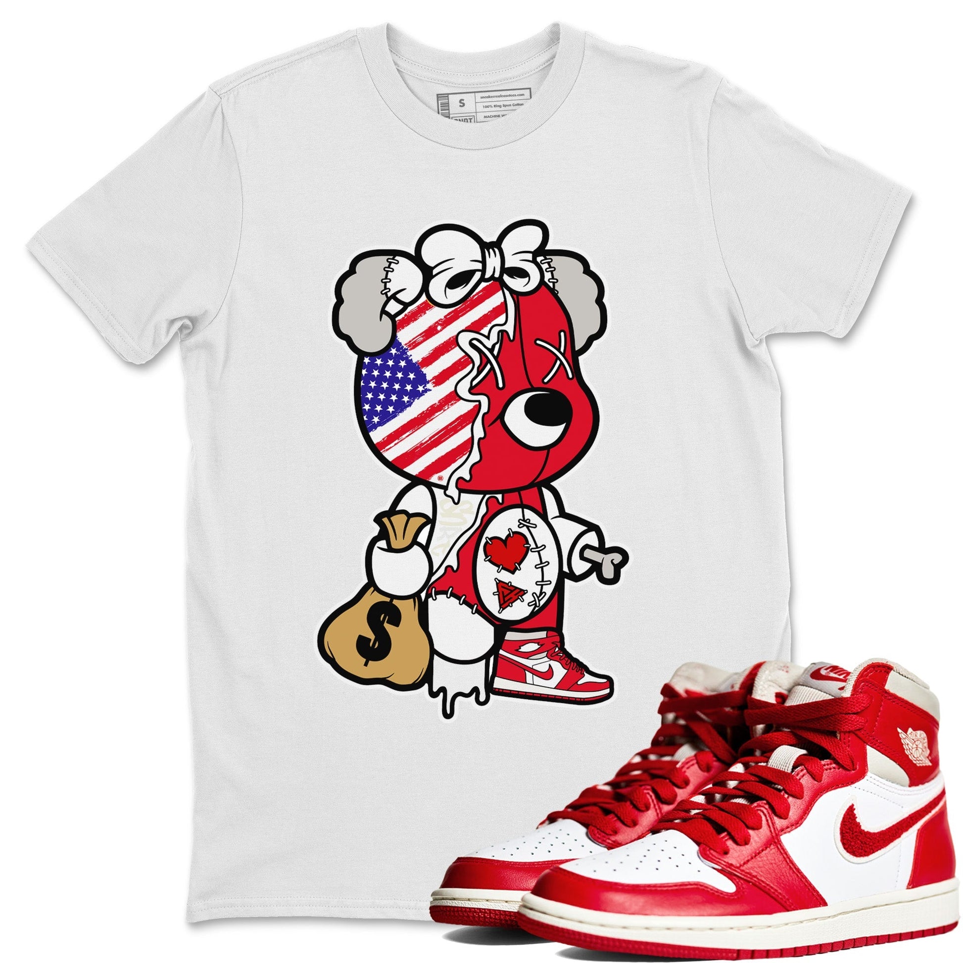 Jordan 1 Newstalgia Sneaker Match Tees Stitched Hustle Bear Sneaker Tees Jordan 1 Newstalgia Sneaker Release Tees Unisex Shirts