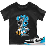 Jordan 1 Powder Blue unique Halloween sneaker tee Stitched Hustle Bear Sneaker Tees Jordan 1 Powder Blue Sneaker Release Tees Kids Shirts