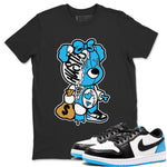 Jordan 1 Powder Blue unique Halloween sneaker tee Stitched Hustle Bear Sneaker Tees Jordan 1 Powder Blue Sneaker Release Tees Unisex Shirts