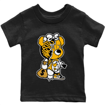 Jordan 1 Yellow Toe unique Halloween sneaker tee Stitched Hustle Bear Sneaker Tees Jordan 1 Yellow Toe Sneaker Release Tees Kids Shirts